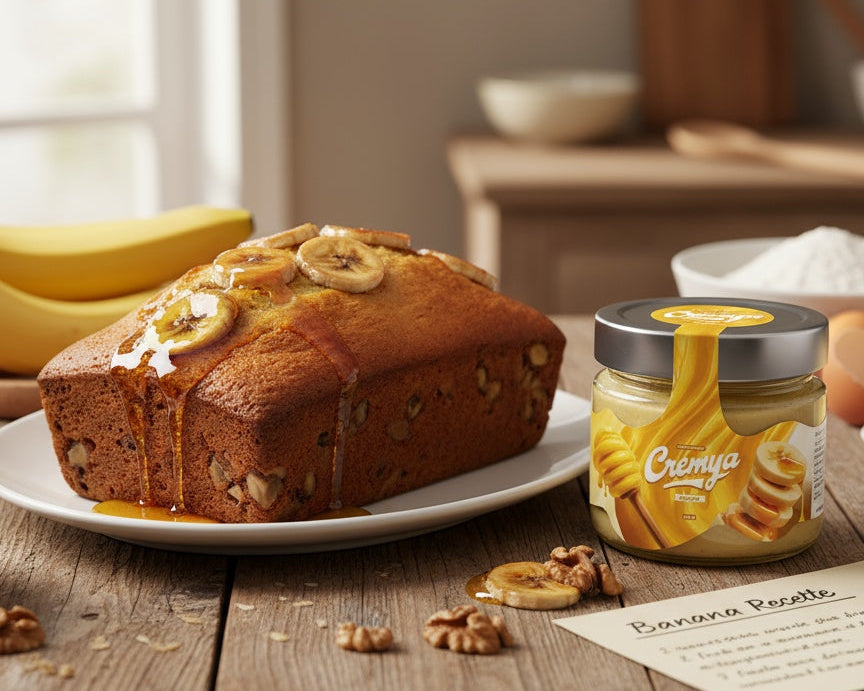 Banana Cake fondant à la crème miel Cremya