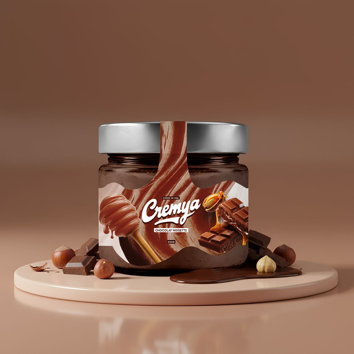 Crème de miel – Saveur Chocolat-Noisette